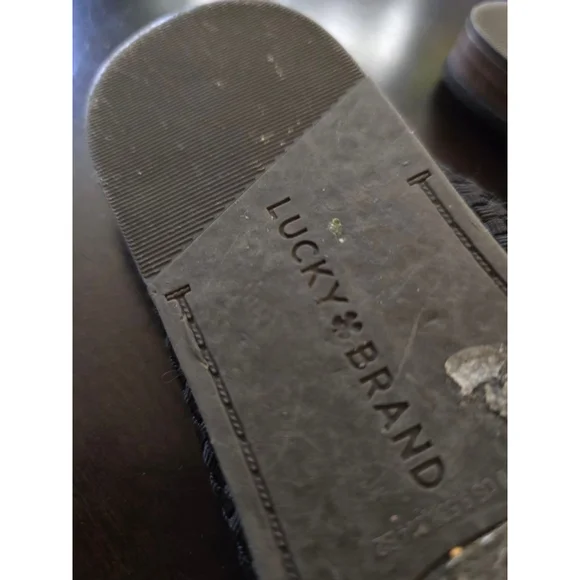 Lucky Brand EUC Clean Girl Coquette Black Woven Mules Clogs Size 7 - Picture 7 of 8